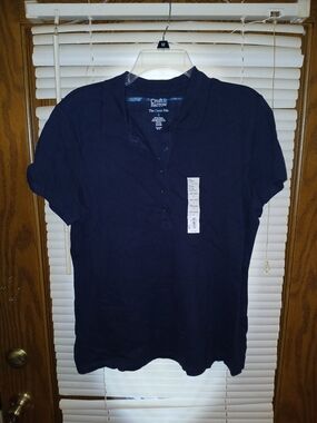 croft & barrow Dark Blue Short Sleeve Polo NWT Size L